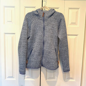 Columbia Sportswear Hooded Zip Up Sweater Women's Size XL Light Blue Fleece